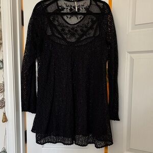 Elegant Black Lace tunic top